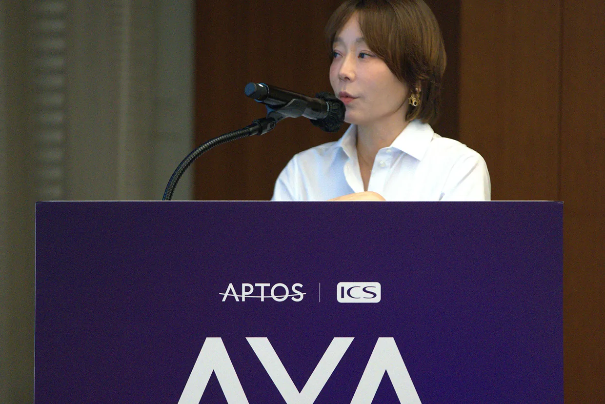 APTOS Xperts Alliance 행사 연단에 선 이경은 원장